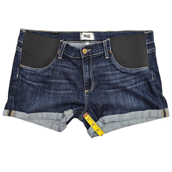 Paige Maternity Shorts Womens Size 32 Jimmy Jimmy Stretchy Denim Rolled Cuff - Picture 15 of 15